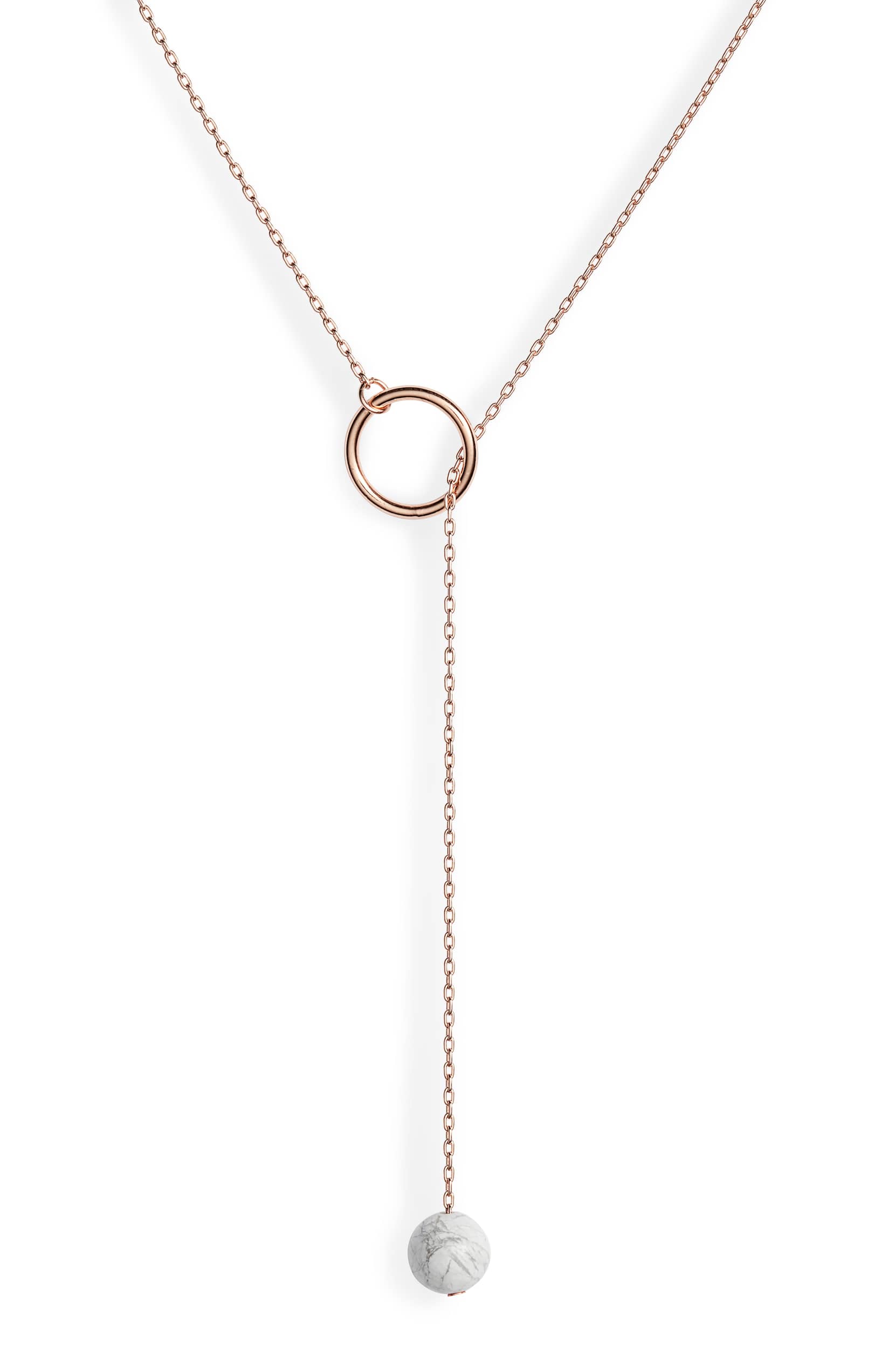 Tessa Delicate Lariat Necklace | Stainless Steel &amp; Crystal | More Colors Available