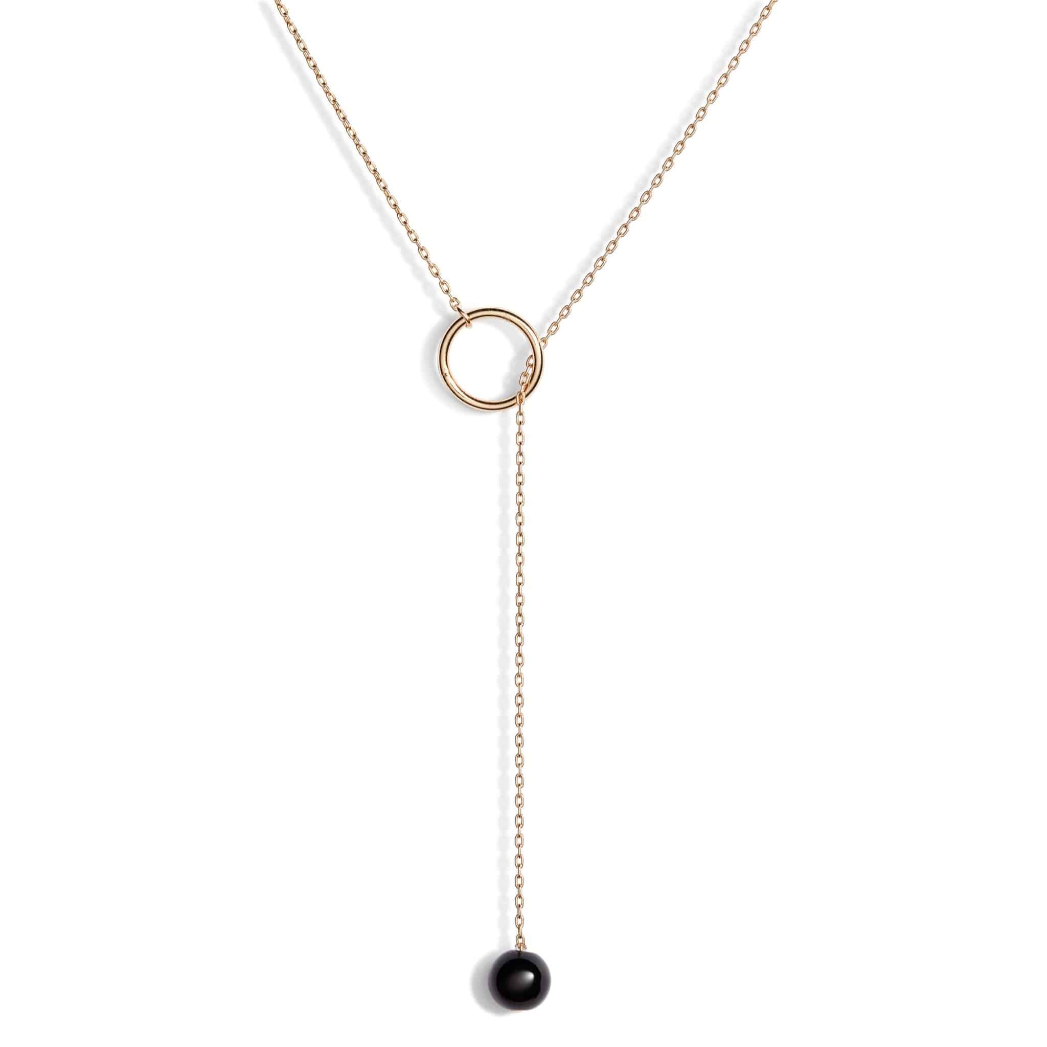 Tessa Delicate Lariat Necklace | Stainless Steel &amp; Crystal | More Colors Available