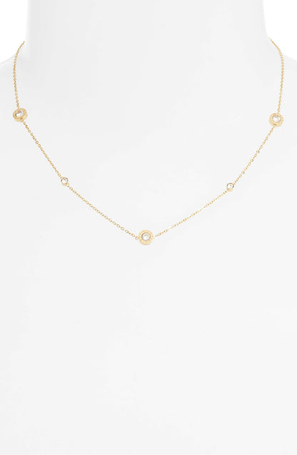 Numerals Multi Charm Necklace | Gold-Plated Stainless Steel &amp; CZ