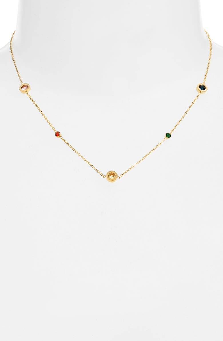 Numerals Multi Charm Necklace | Gold-Plated Stainless Steel &amp; CZ