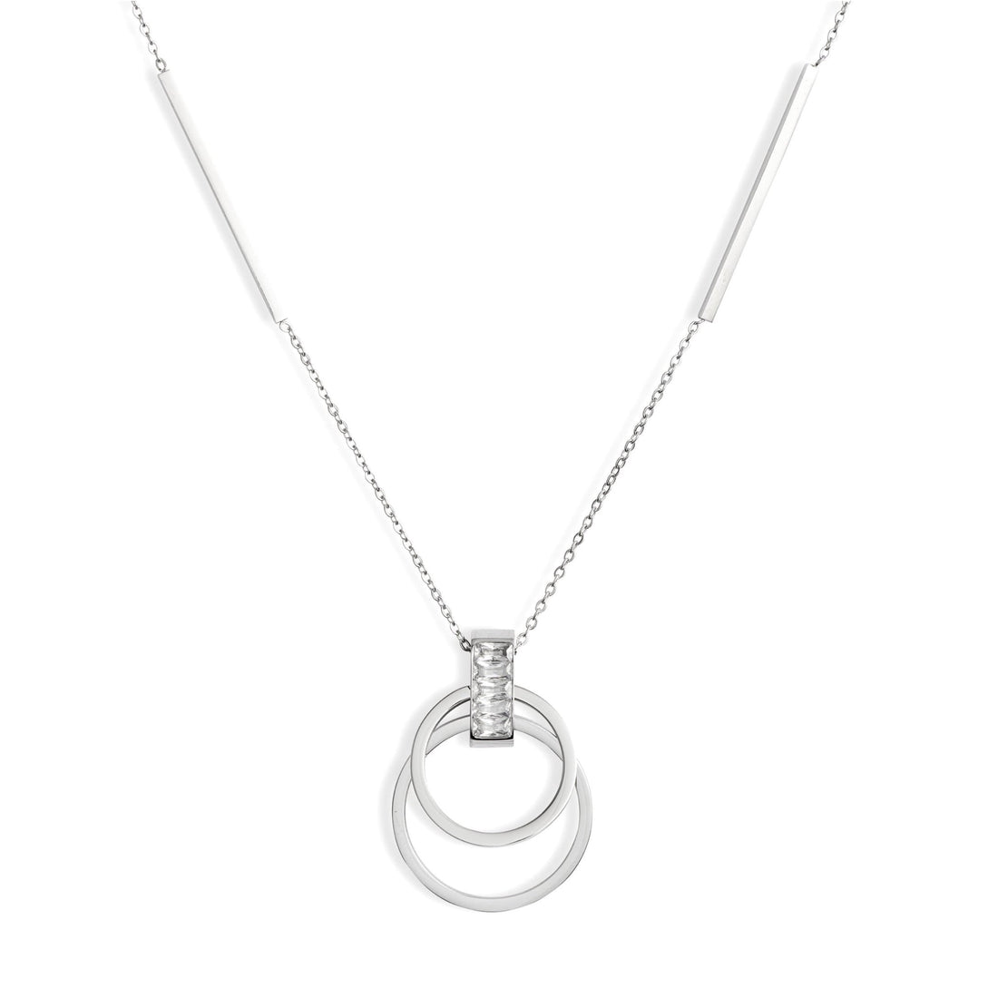 Open Pendant Necklace | Stainless Steel &amp; CZ | More Colors Available