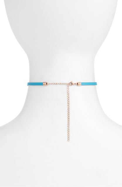 Charm Choker - Turquoise | Stainless Steel &amp; CZ | More Colors Available