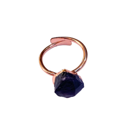 Amethyst Ring | Raw Crystal | Adjustable Size 7