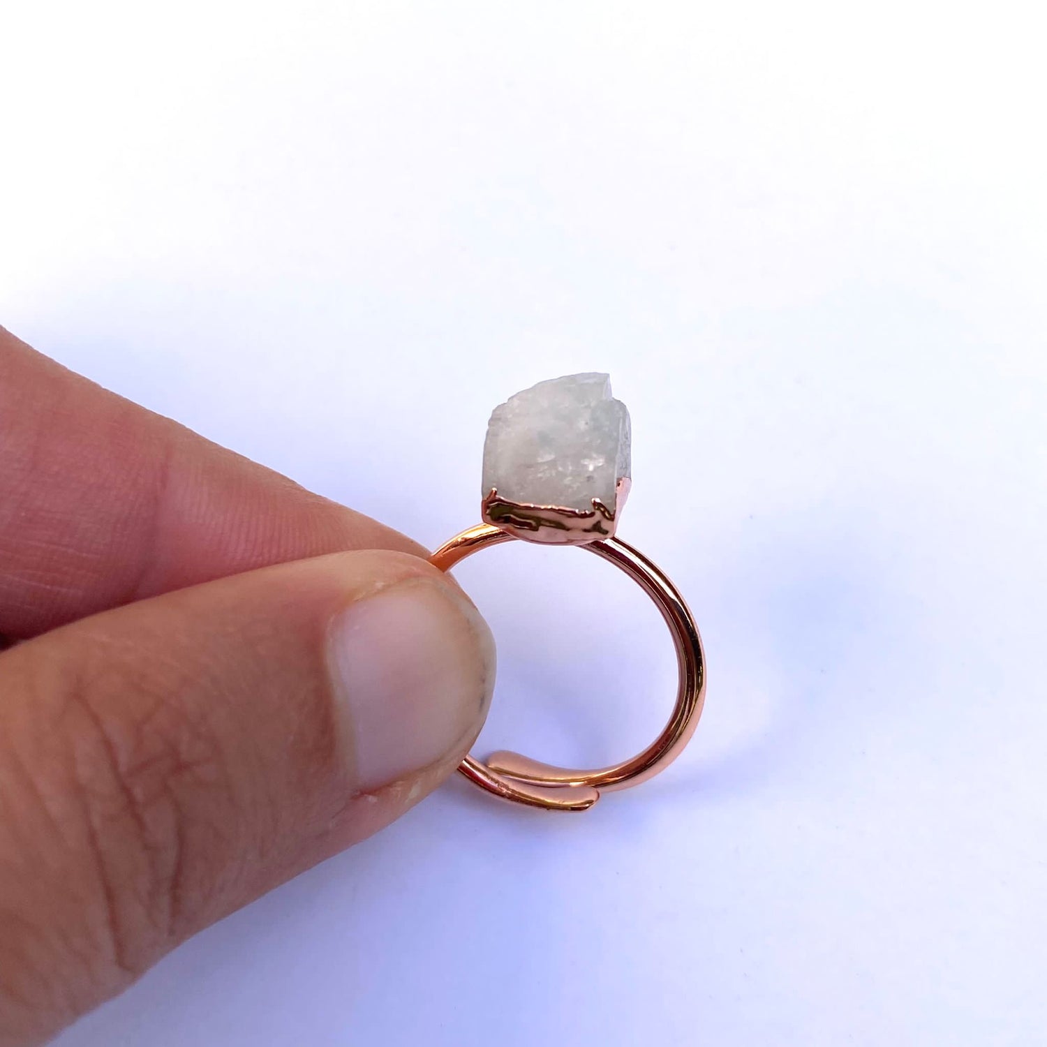 Moonstone Ring | Raw Crystal | Adjustable Size 7