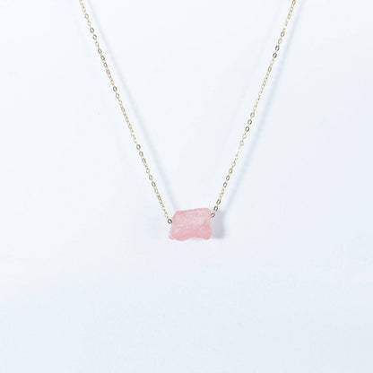 Rose Quartz Necklace | Raw Crystal