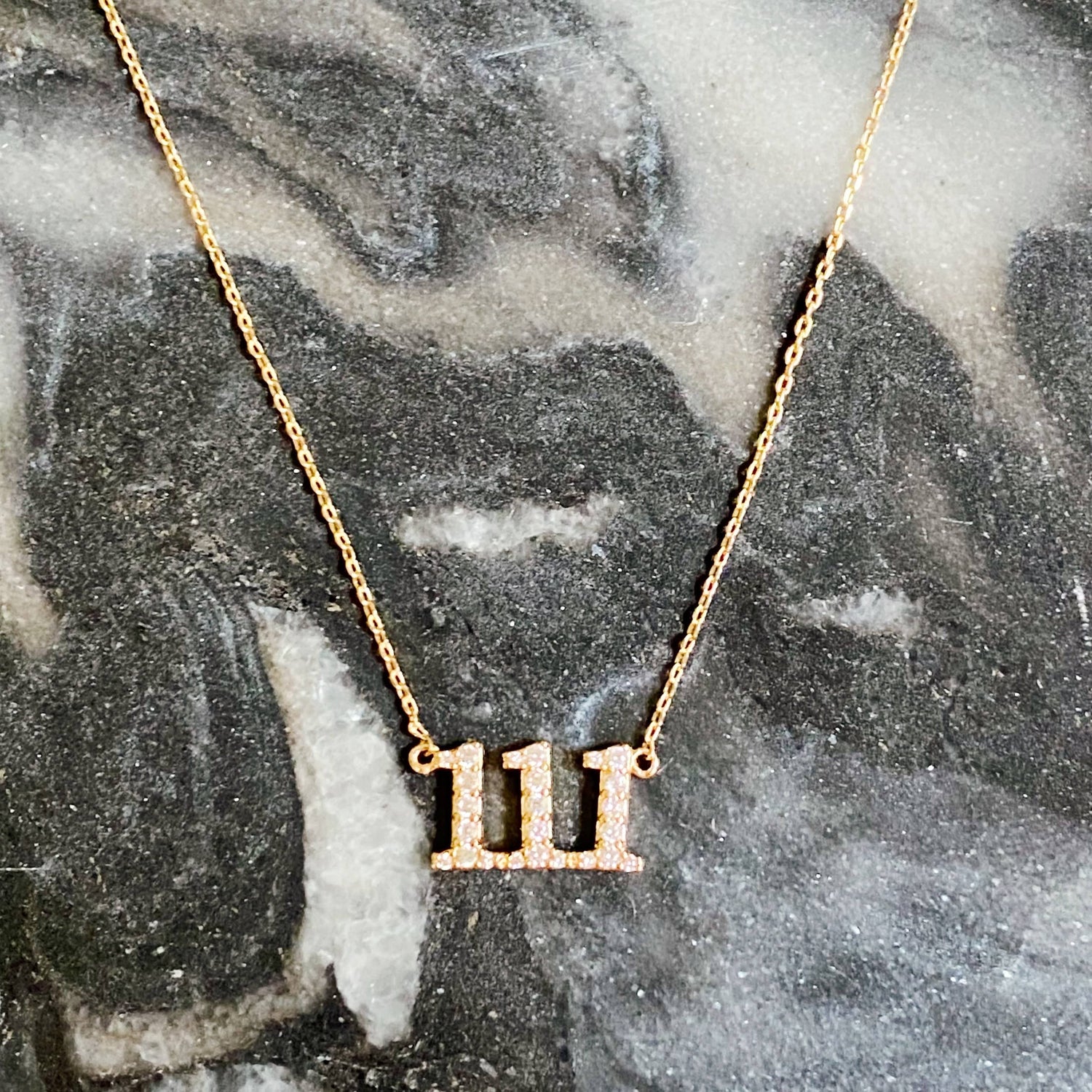 Dainty Angel Number Necklace | Gold-Plated Brass