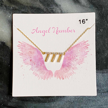 Dainty Angel Number Necklace | Gold-Plated Brass