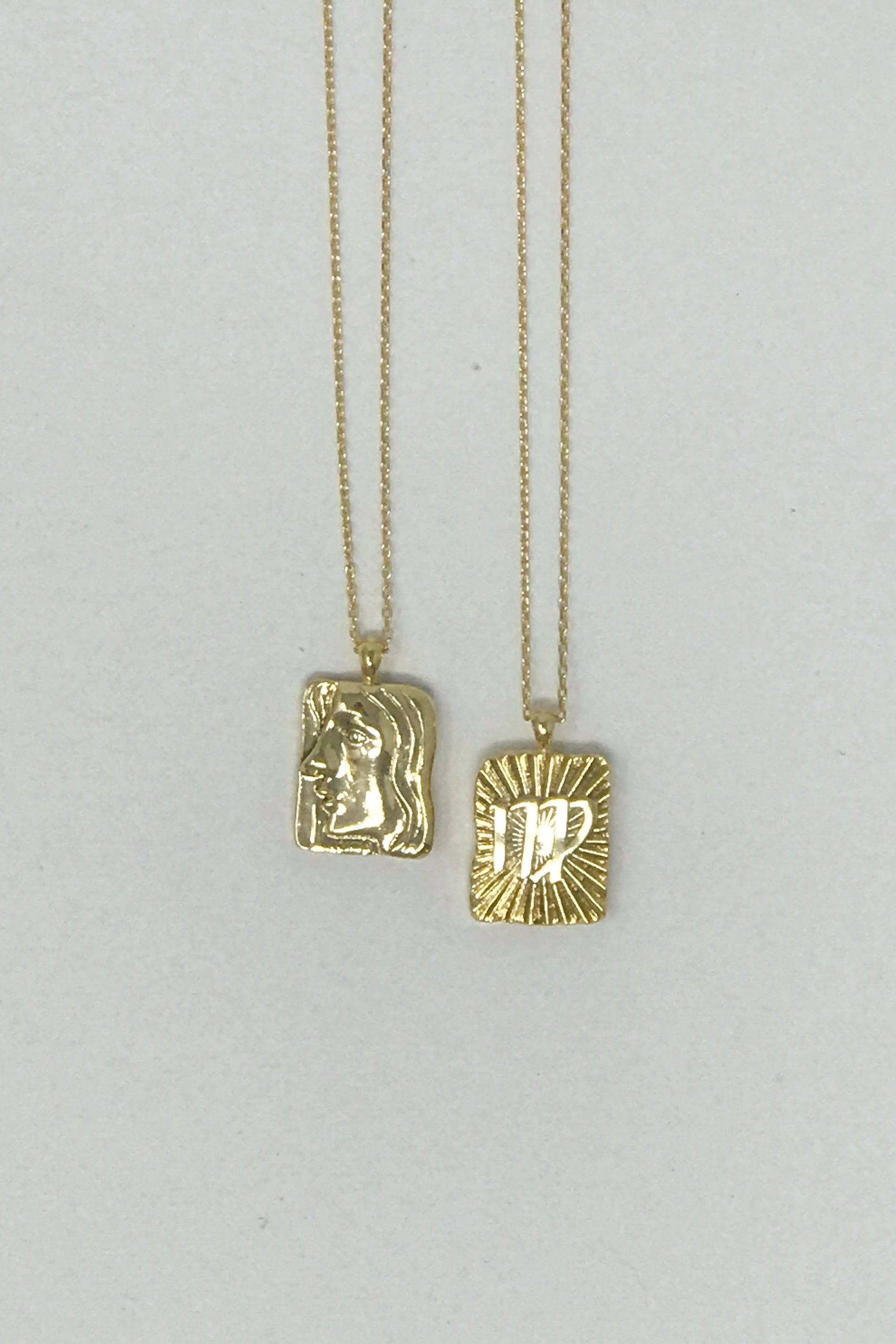 Reversible Zodiac Necklace | Gold-Dipped Brass