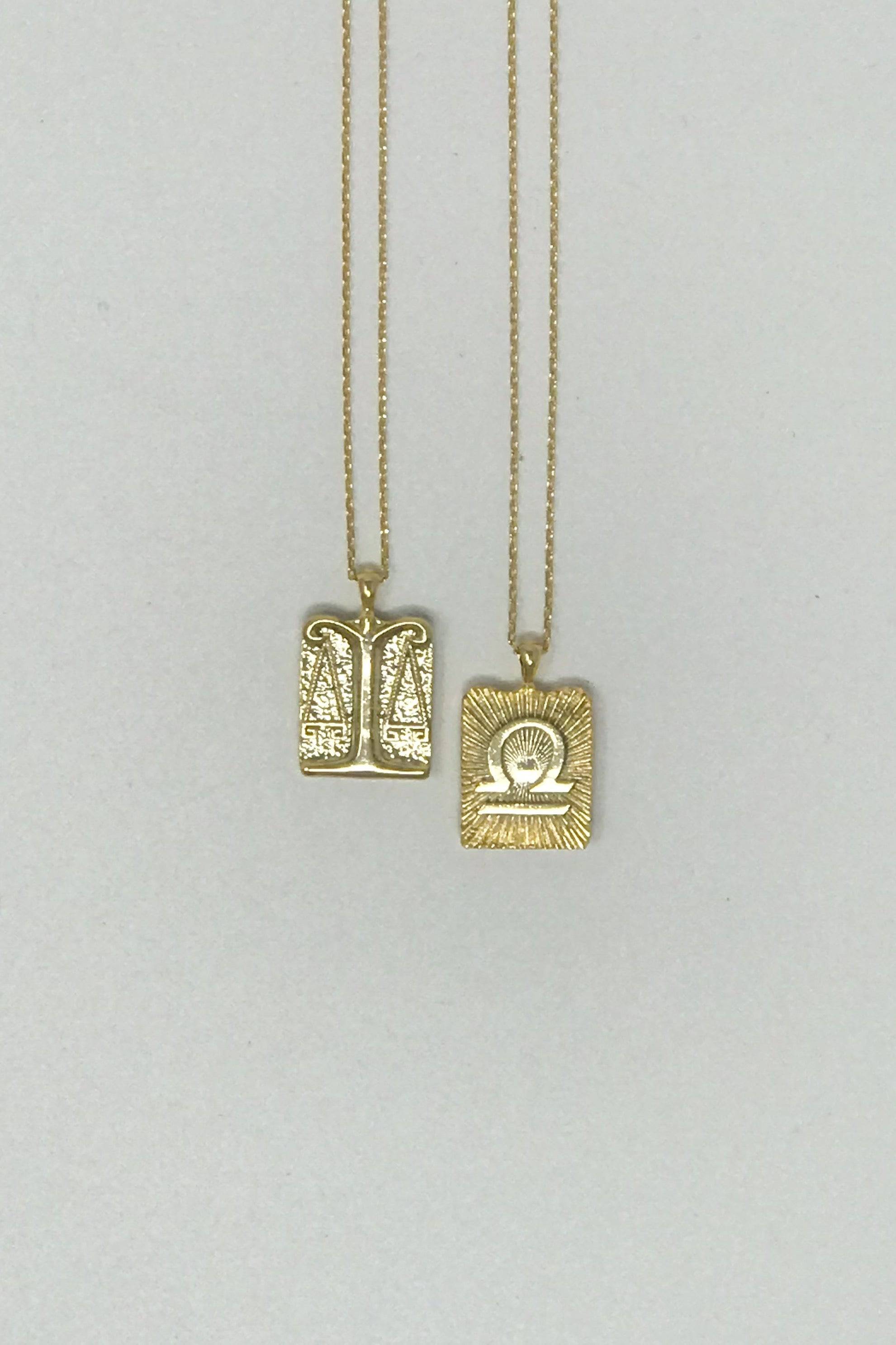 Reversible Zodiac Necklace | Gold-Dipped Brass