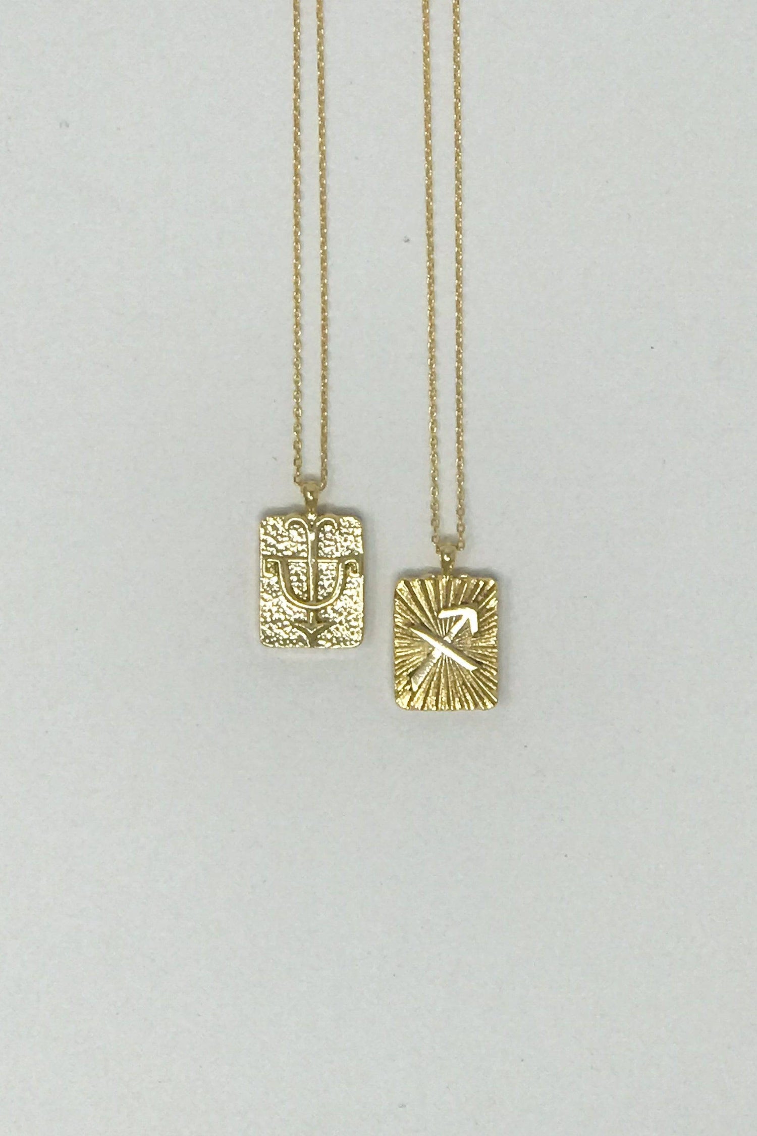 Reversible Zodiac Necklace | Gold-Dipped Brass