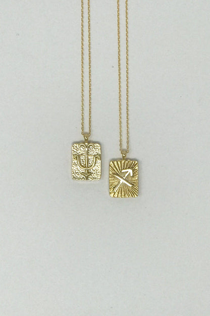 Reversible Zodiac Necklace | Gold-Dipped Brass