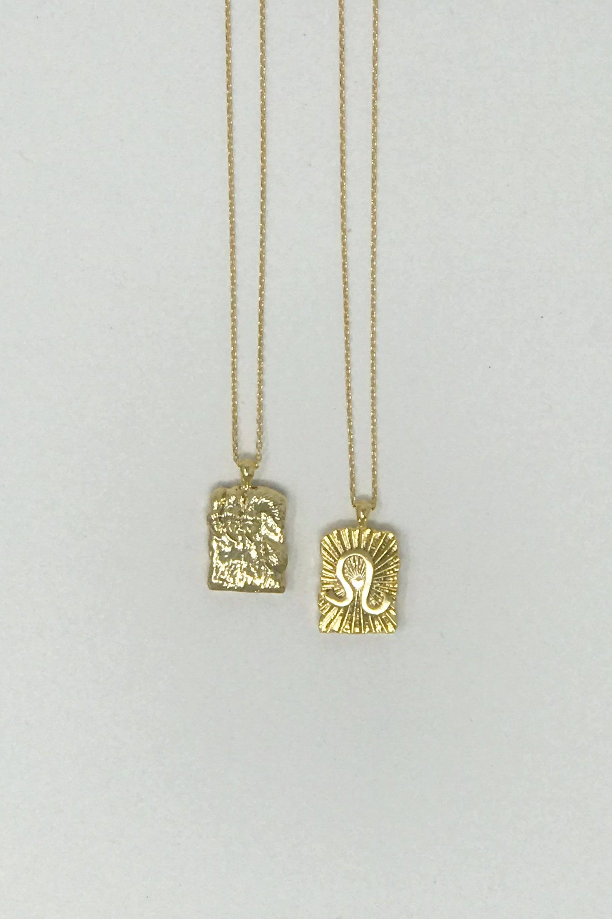 Reversible Zodiac Necklace | Gold-Dipped Brass