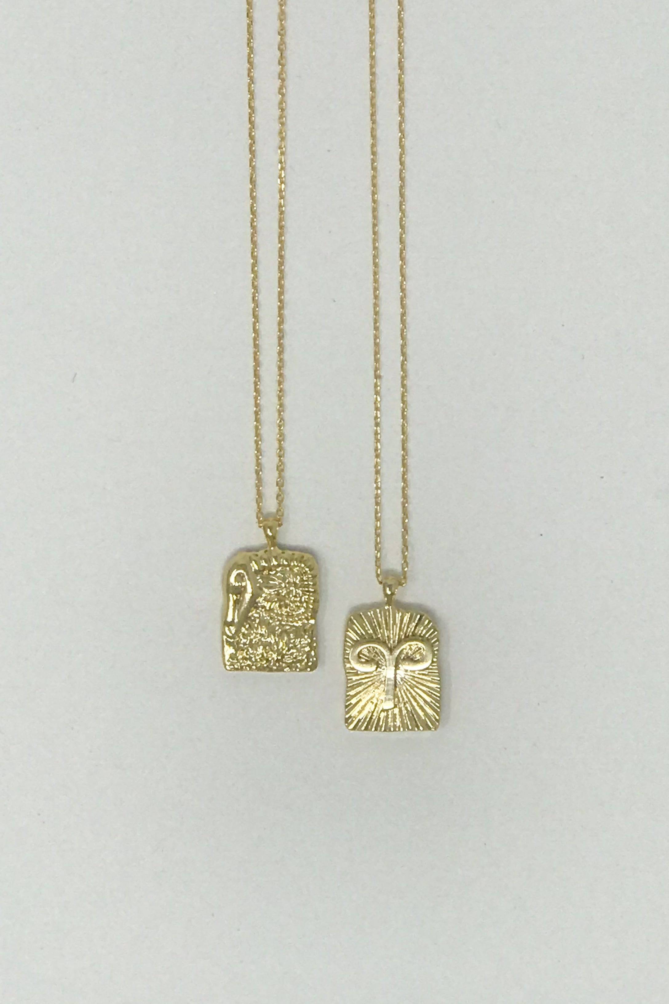 Reversible Zodiac Necklace | Gold-Dipped Brass