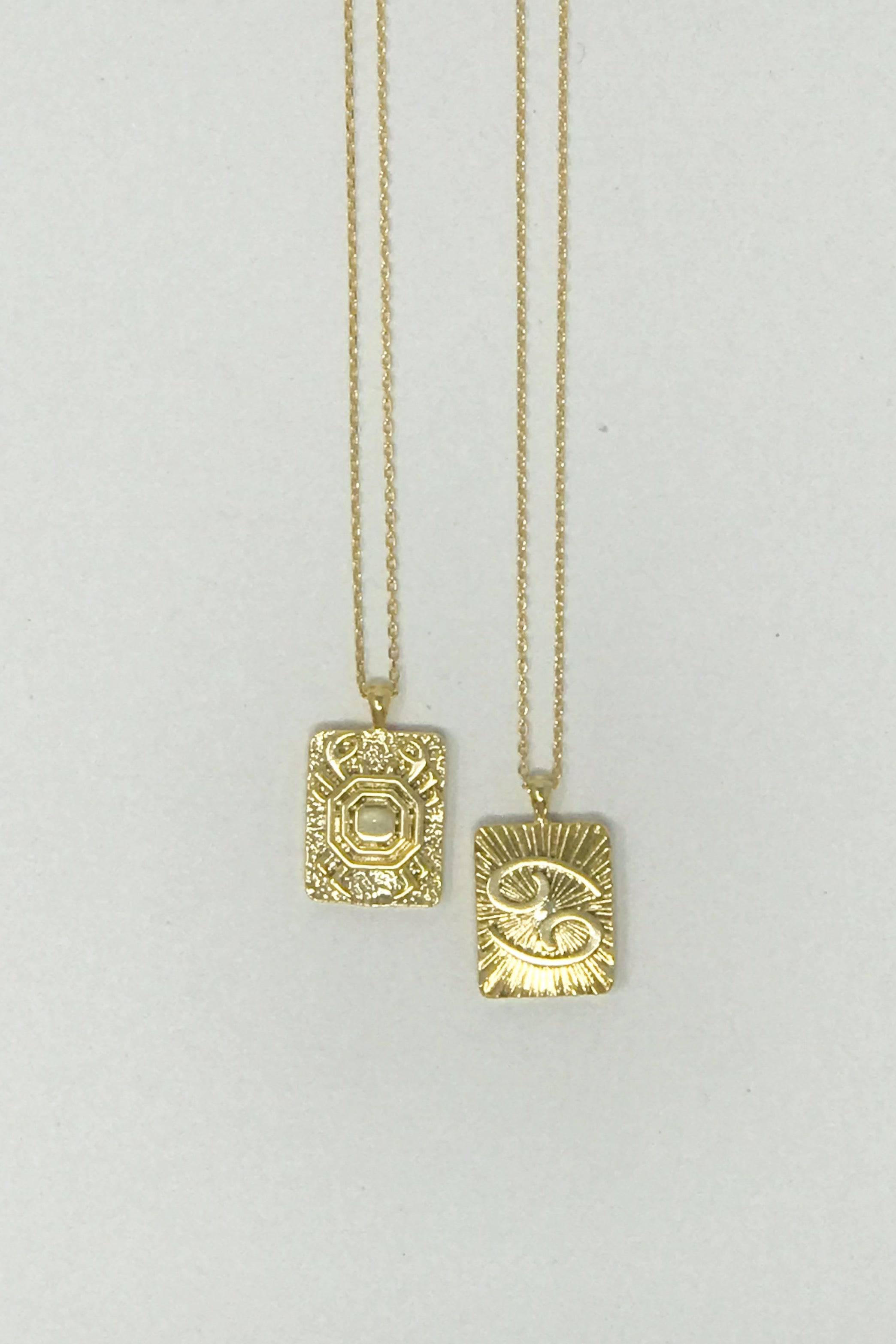 Reversible Zodiac Necklace | Gold-Dipped Brass