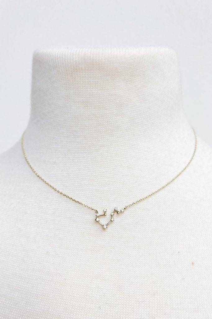 Zodiac Collection Necklace | Gold Dipped Brass &amp; CZ