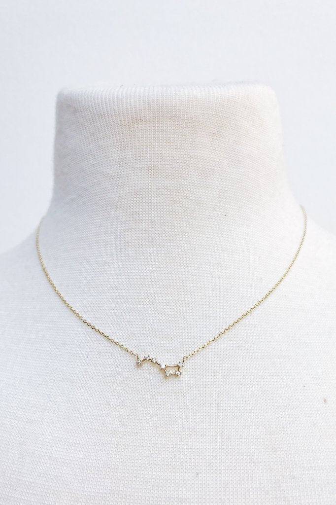 Zodiac Collection Necklace | Gold Dipped Brass &amp; CZ