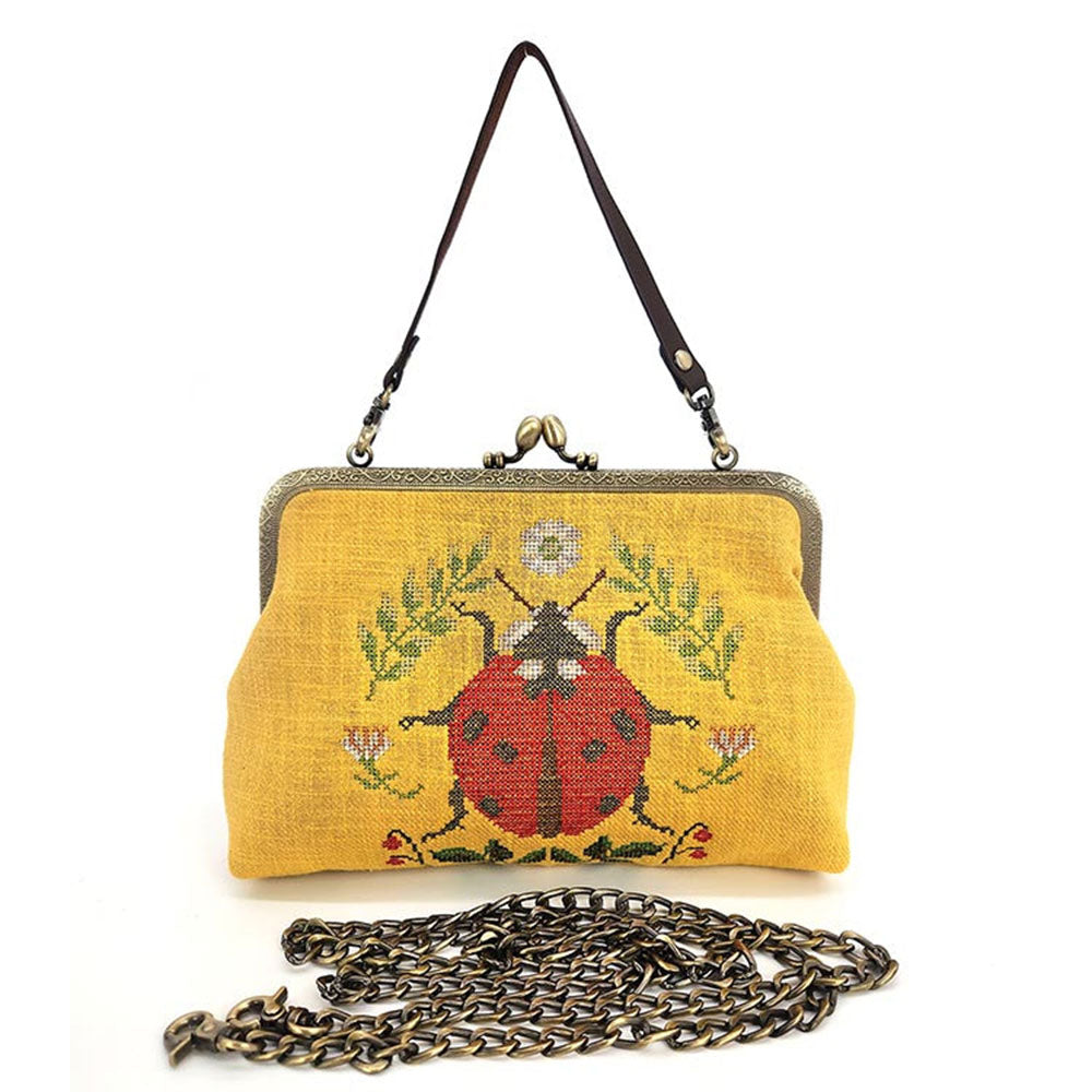 Ladybug Vintage-Inspired Kisslock Handbag-0