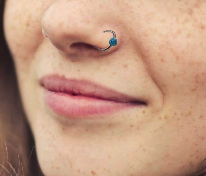 Lava Clip-On Nose Ring Blue - HartCentered