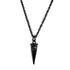 LO3709 - TIN Cobalt Black Brass Chain Pendant with Top Grade Crystal  in Hematite-0