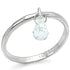 LOS318 - Silver 925 Sterling Silver Ring with Genuine Stone  in Aquamarine-0