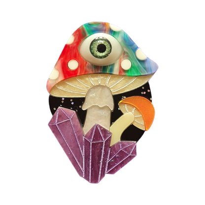 Magic Mushroom Brooch- Multi by Cherryloco Jewellery-0