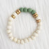 Mint Green & White Lava Stone Bracelet-0