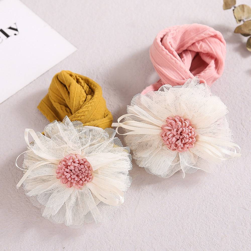 Baby Lace Floral Elastic Cotton Headband