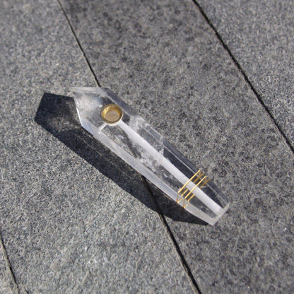 Clear Crystal Quartz Pipe