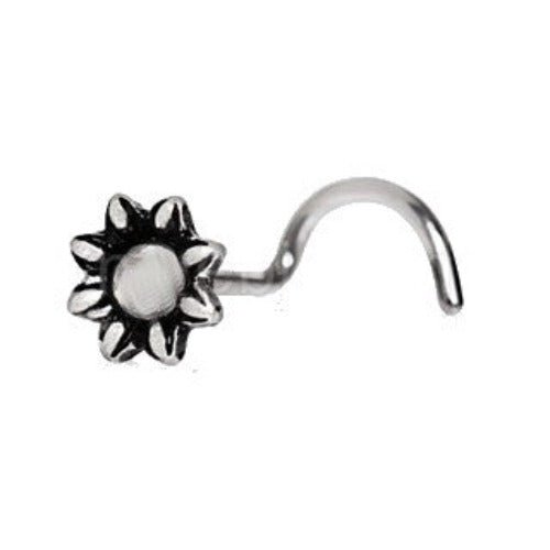 Jeweled Flower Nose Screw Ring-1