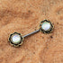 Antique Gold Plated Seashell Flower Nipple Bars-0