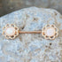 Rose Gold Synthetic Opal Flower Nipple Bar-0