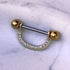 Gold Plated Ornate Multi Jeweled Nipple Shield-0