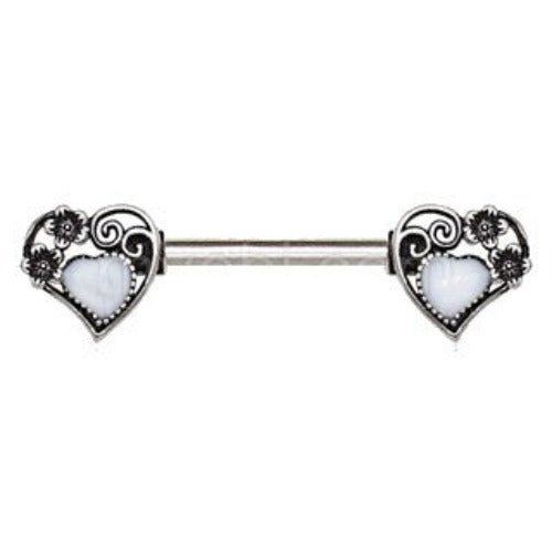 316L Stainless Steel Steampunk Heart Nipple Bar-0