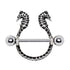 316L Stainless Steel Double Wicked Seahorse Nipple Shield-0