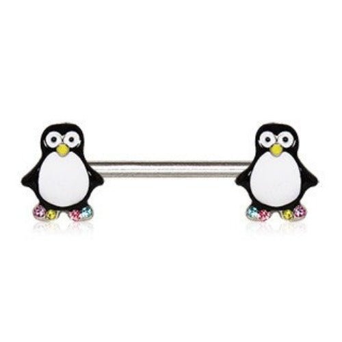 316L Stainless Steel Adorable Penguin Nipple Bar-0