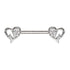 316L Stainless Steel Jeweled Lovely Heart Nipple Bar-1