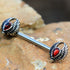 316L Stainless Steel Winged Blood Drop Nipple Bar-0