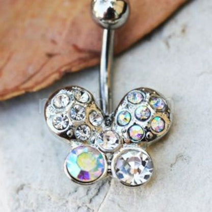 316L Stainless Steel Art of Brilliance Butterfly Gleam Navel Ring-1