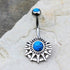 316L Stainless Steel Ornate Turquoise Navel Ring-0