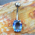 316L Stainless Steel Blue Synthetic Tourmaline Navel Ring-0