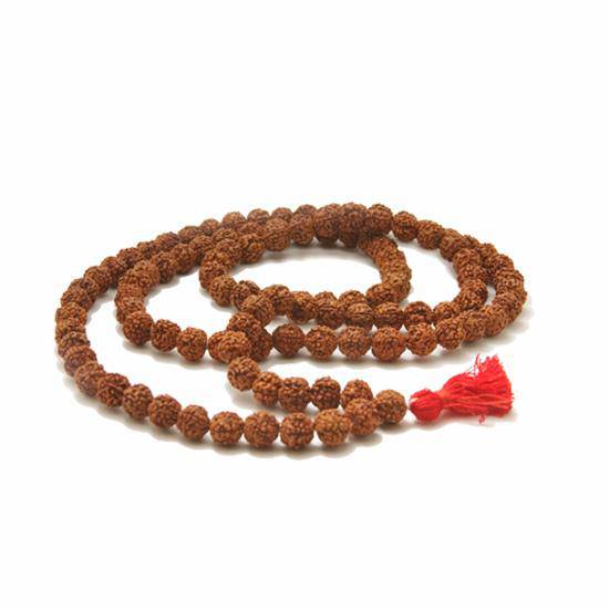 Rudraksha Mala | Natural Beads | Prayer Beads | 108 Beads | Japa Mala Tassel Necklace