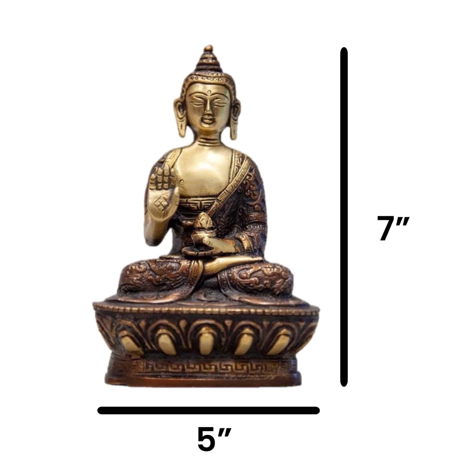 Sitting  Buddha On Lotus in Meditation Pose  - 7&quot;