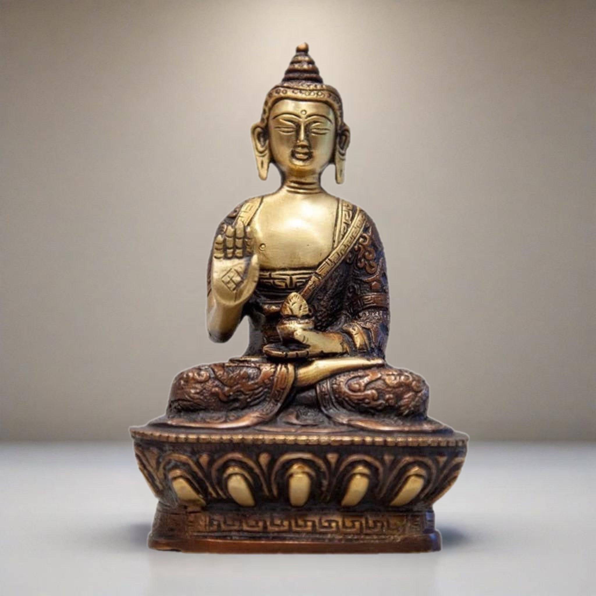 Sitting  Buddha On Lotus in Meditation Pose  - 7&quot;