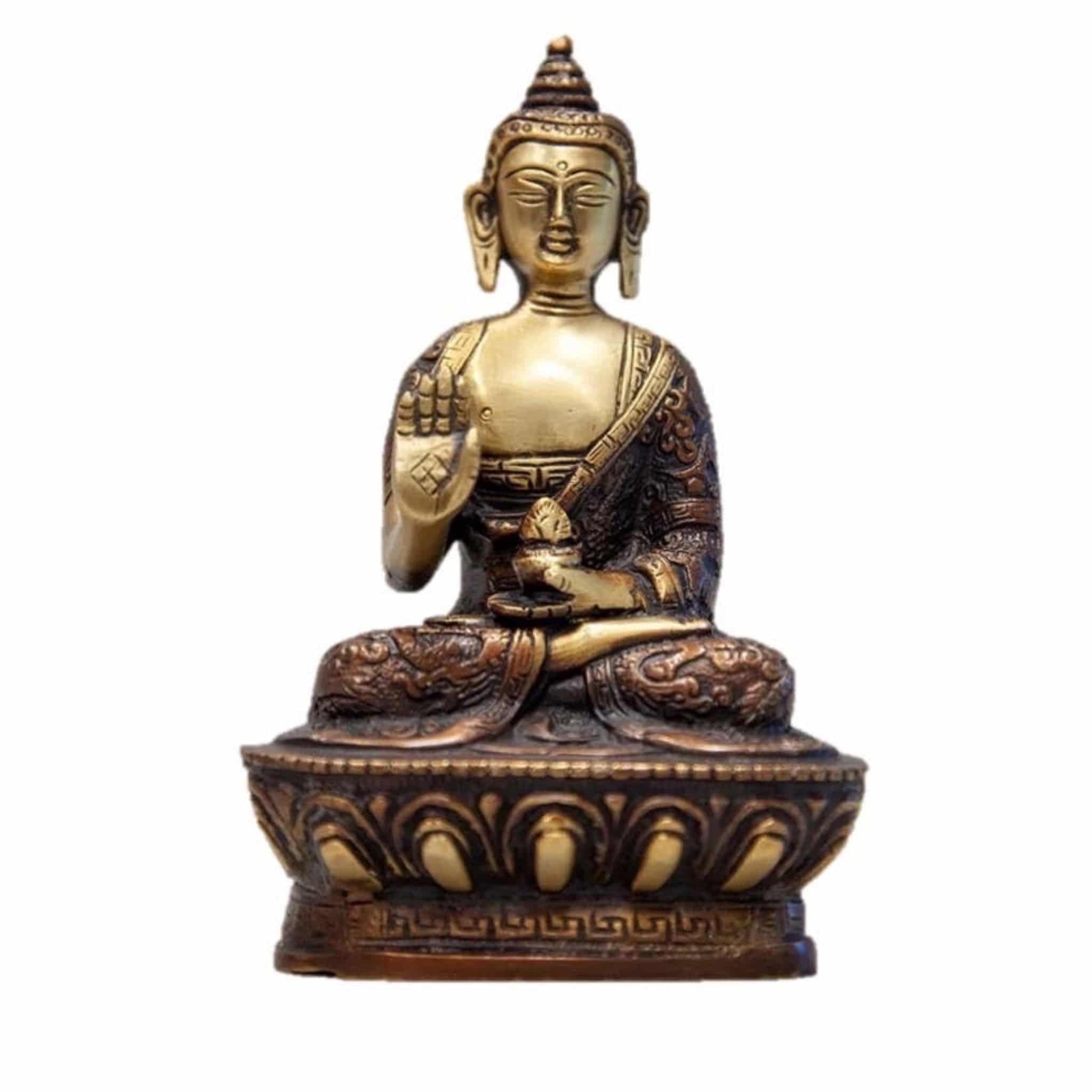 Sitting  Buddha On Lotus in Meditation Pose  - 7&quot;