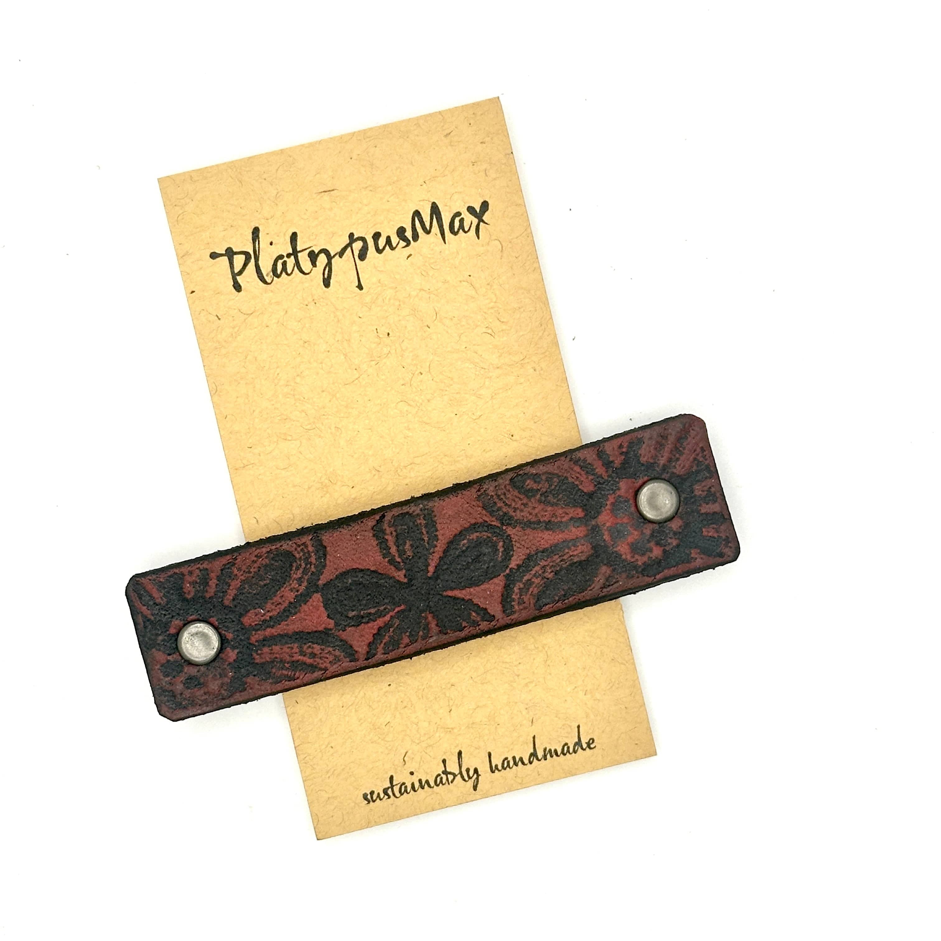 Red &amp; Black Boho Flowers Barrette