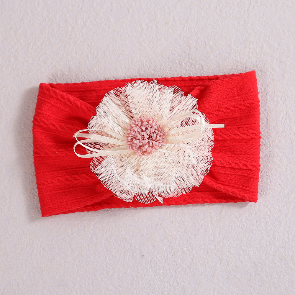 Baby Lace Floral Elastic Cotton Headband-13