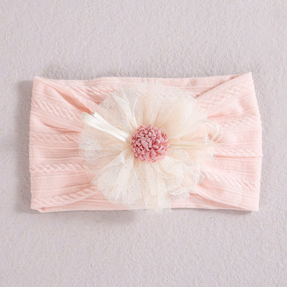 Baby Lace Floral Elastic Cotton Headband-9