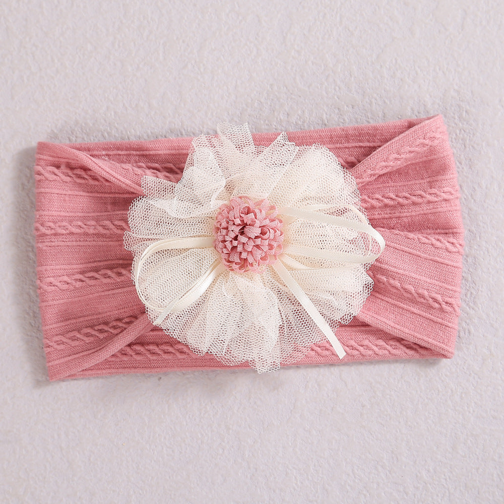 Baby Lace Floral Elastic Cotton Headband-10