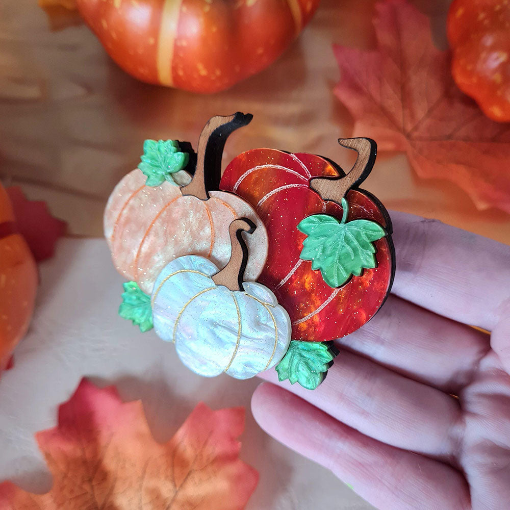 Pumpkin Patch Brooch by Cherryloco Jewellery-5