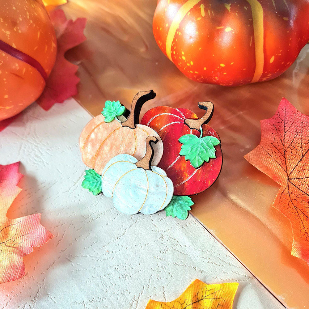 Pumpkin Patch Brooch by Cherryloco Jewellery-1